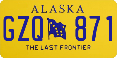 AK license plate GZQ871