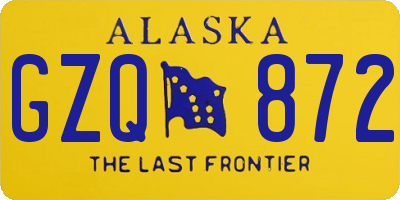 AK license plate GZQ872