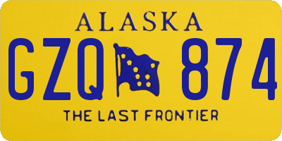 AK license plate GZQ874