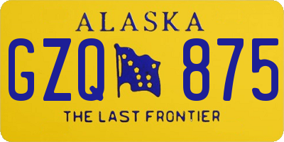 AK license plate GZQ875