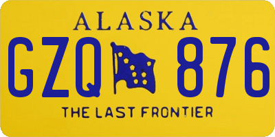 AK license plate GZQ876