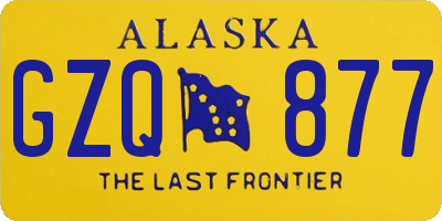 AK license plate GZQ877