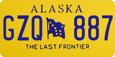 AK license plate GZQ887