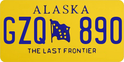 AK license plate GZQ890