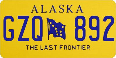 AK license plate GZQ892