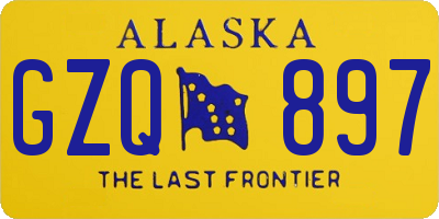 AK license plate GZQ897