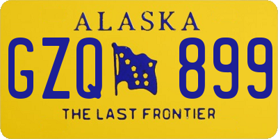 AK license plate GZQ899