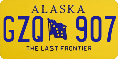 AK license plate GZQ907