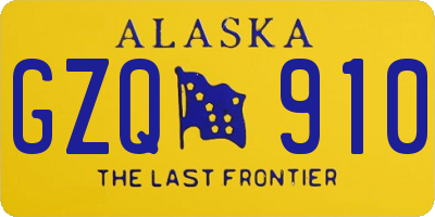 AK license plate GZQ910