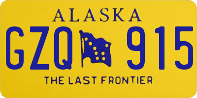 AK license plate GZQ915