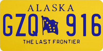 AK license plate GZQ916