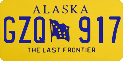 AK license plate GZQ917