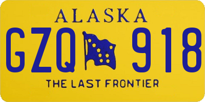 AK license plate GZQ918