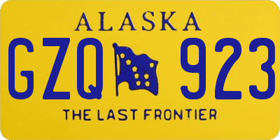 AK license plate GZQ923