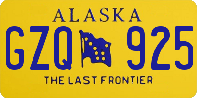 AK license plate GZQ925