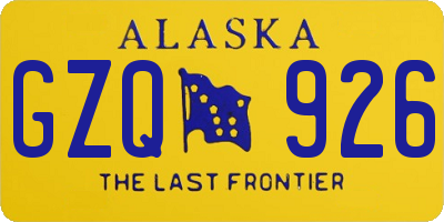 AK license plate GZQ926