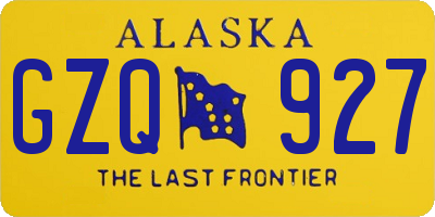 AK license plate GZQ927