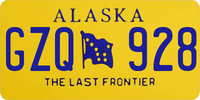 AK license plate GZQ928