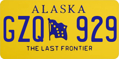 AK license plate GZQ929