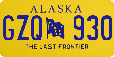 AK license plate GZQ930