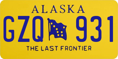 AK license plate GZQ931