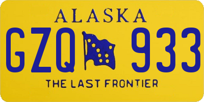 AK license plate GZQ933