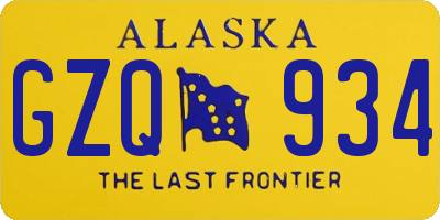 AK license plate GZQ934