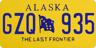 AK license plate GZQ935