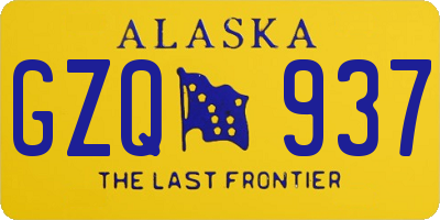 AK license plate GZQ937