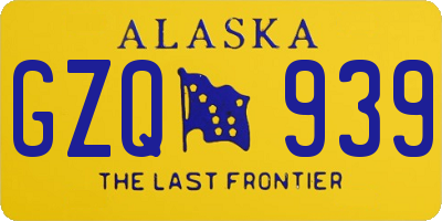 AK license plate GZQ939