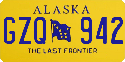 AK license plate GZQ942