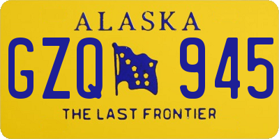 AK license plate GZQ945