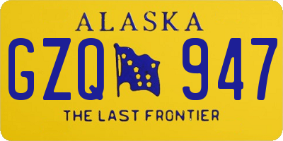 AK license plate GZQ947