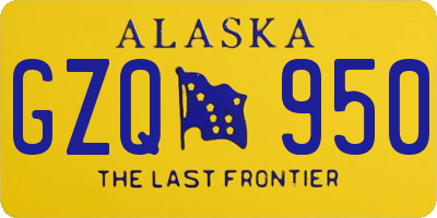 AK license plate GZQ950