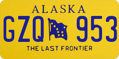 AK license plate GZQ953