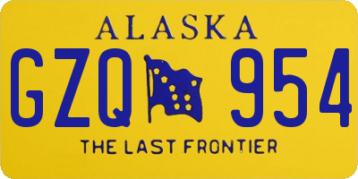 AK license plate GZQ954