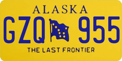 AK license plate GZQ955