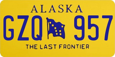 AK license plate GZQ957