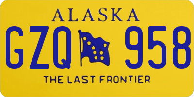 AK license plate GZQ958