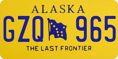 AK license plate GZQ965