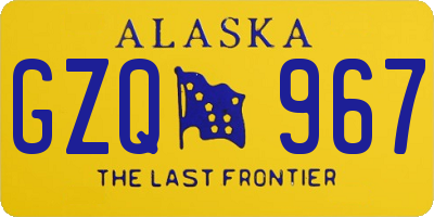 AK license plate GZQ967