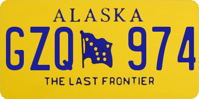 AK license plate GZQ974