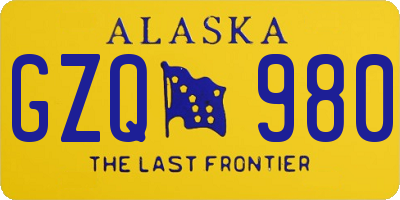 AK license plate GZQ980