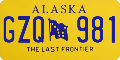 AK license plate GZQ981