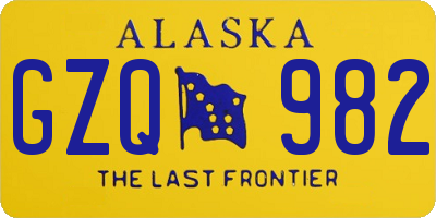 AK license plate GZQ982