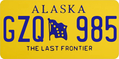 AK license plate GZQ985