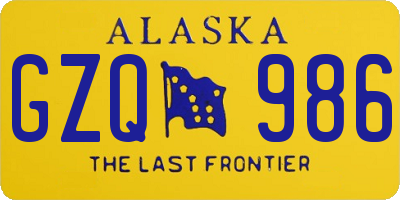 AK license plate GZQ986