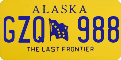 AK license plate GZQ988