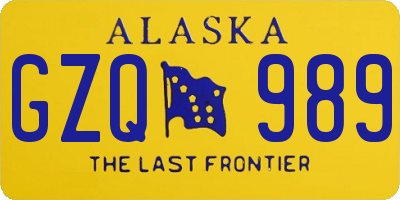 AK license plate GZQ989