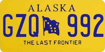 AK license plate GZQ992